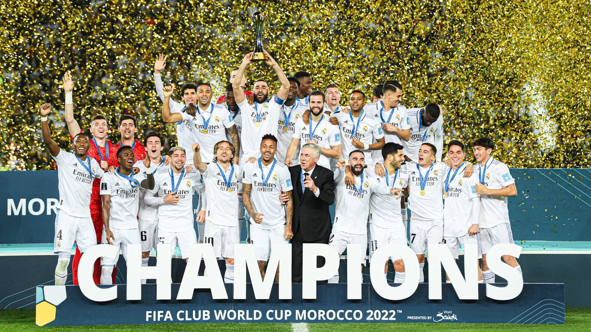 Enhorabuena Campeones.

Muy merecido, y trabajado.

No se es Campeón del Mundo ganando 1 partido.

<a href="/realmadrid/">Real Madrid C.F.</a>