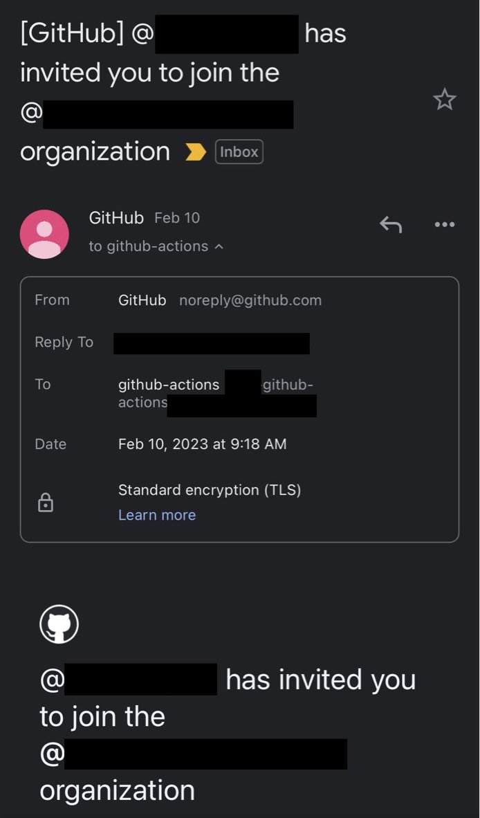 buildsghost's tweet image. Back sometime after GitHub announced Actions, they were using a bot named “@github-actions” except that username wasn’t actually taken so I took it and reported it to them. They took it down, but now I still get emails when someone invites it to an organization