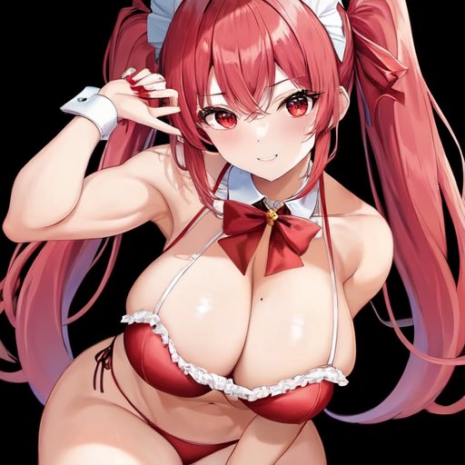 中腰で覗く,元気なポーズで,
は、これだと思うけど
超精細な背景と言っても何の背景か指定がないから真っ黒になっちゃうな
メイド服とツインテールと腹筋しか合ってないんだが... 