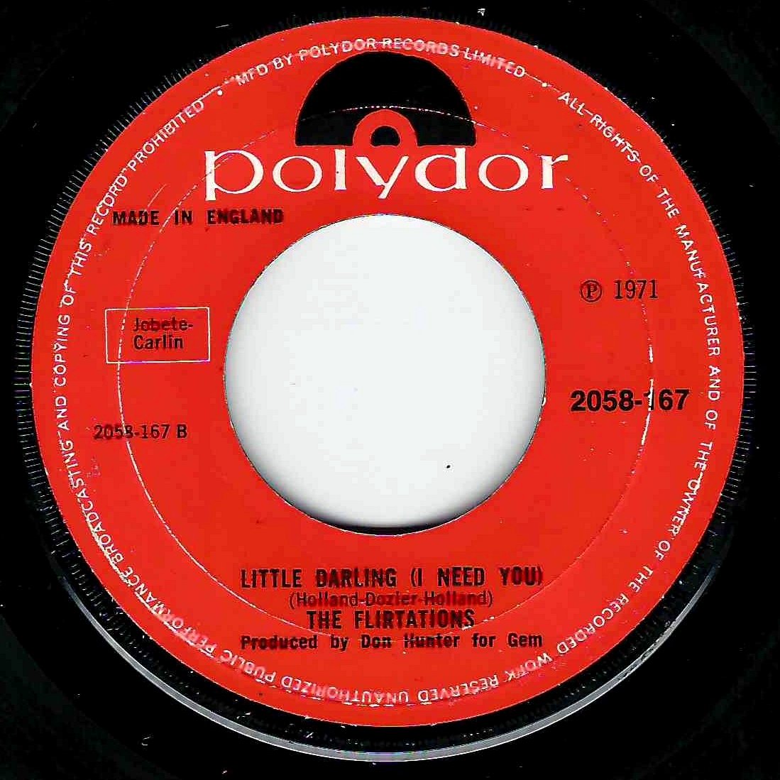 Little Darling (I Need You)
The Flirtations
Album : Take Me In Your Arms And Love Me/Little Darling (I Need You) (single), 1971
#TheFlirtations
Spotify :
open.spotify.com/track/6wZjqvtA…
Youtube : 
youtu.be/wFO2HRadMF4
Bonus :
A la télé en 1971, si fraiches
youtu.be/CB0XB-xczTo