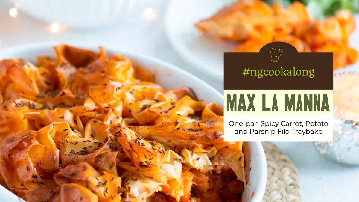 We're continuing with the #ngcookalong and hope to inspire you with chef Max La Manna’s low-waste, no-fuss simple recipes. First up is this one-pan Spicy Carrot, Potato and Parsnip Filo Traybake.

maxlamanna.com/recipes/one-pa…