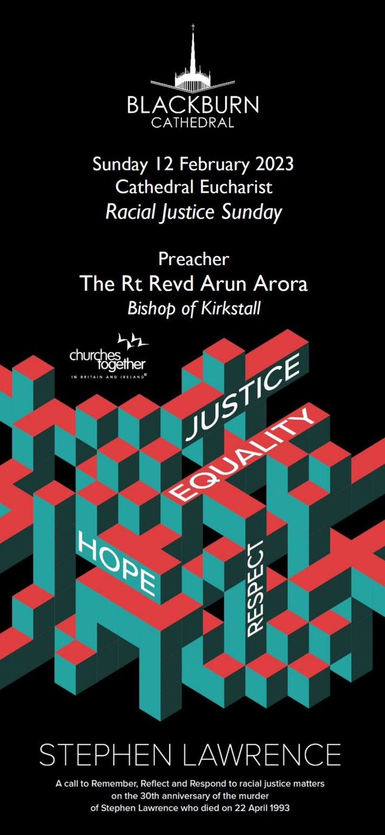 Join us today, #RacialJusticeSunday <a href="/bbcathedral/">Blackburn Cathedral</a> <a href="/cofelancs/">The CofE in Lancashire (Blackburn Diocese)</a> as we welcome the Bishop of Kirkstall, Arun Arora <a href="/PremierRadio/">Premier Christian Radio</a> <a href="/CTBI/">CTBI</a> and learn more about justice in or world - for all