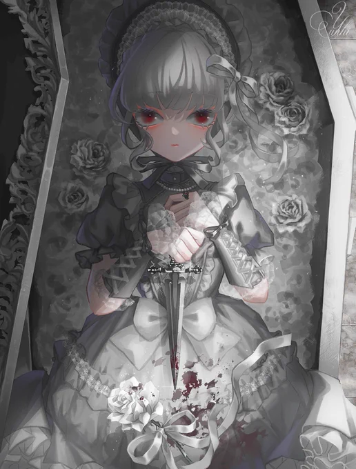 タグ企画 #一次創作絵師拡散フェス03 に参加します仄暗くて不穏な世界と薔薇とフリルをよく描いています 