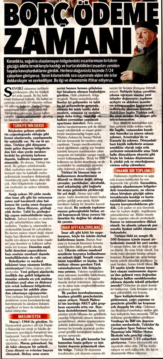 İlber Ortaylı (@ilberortayligsu) on Twitter photo Türkiye’deki en zengin ilk 500 firmaya çağrımız var: Bu sene kâr yılı değil ar yılı olsun. Bu ülkeye borcunuzu ödeme zamanı. Türkiye’deki en zengin ilk 500 firmaya çağrımız var: Bu sene kâr yılı değil ar yılı olsun. Bu ülkeye borcunuzu ödeme zamanı.