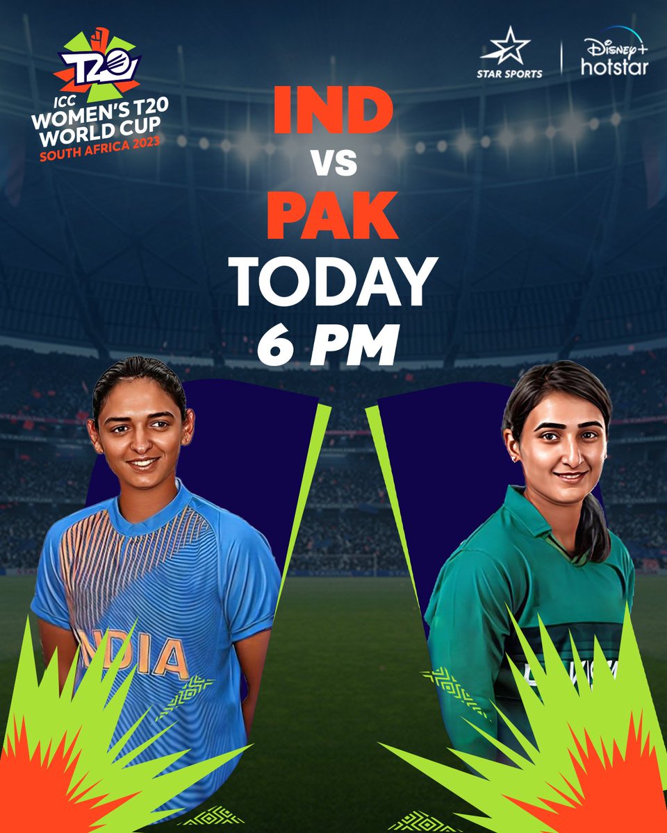 The fiery #WomenInBlue are going up against the formidable #WomenInGreen & we can’t hide our excitement! 💪🏼
 #HerStory is about to be carved! 
Tune-in to the #T20WorldCup2023
Today | 6:00 PM onwards | Star Sports Network & Disney+Hotstar. 
#BlueKnowsNoGender #BelieveinBlue