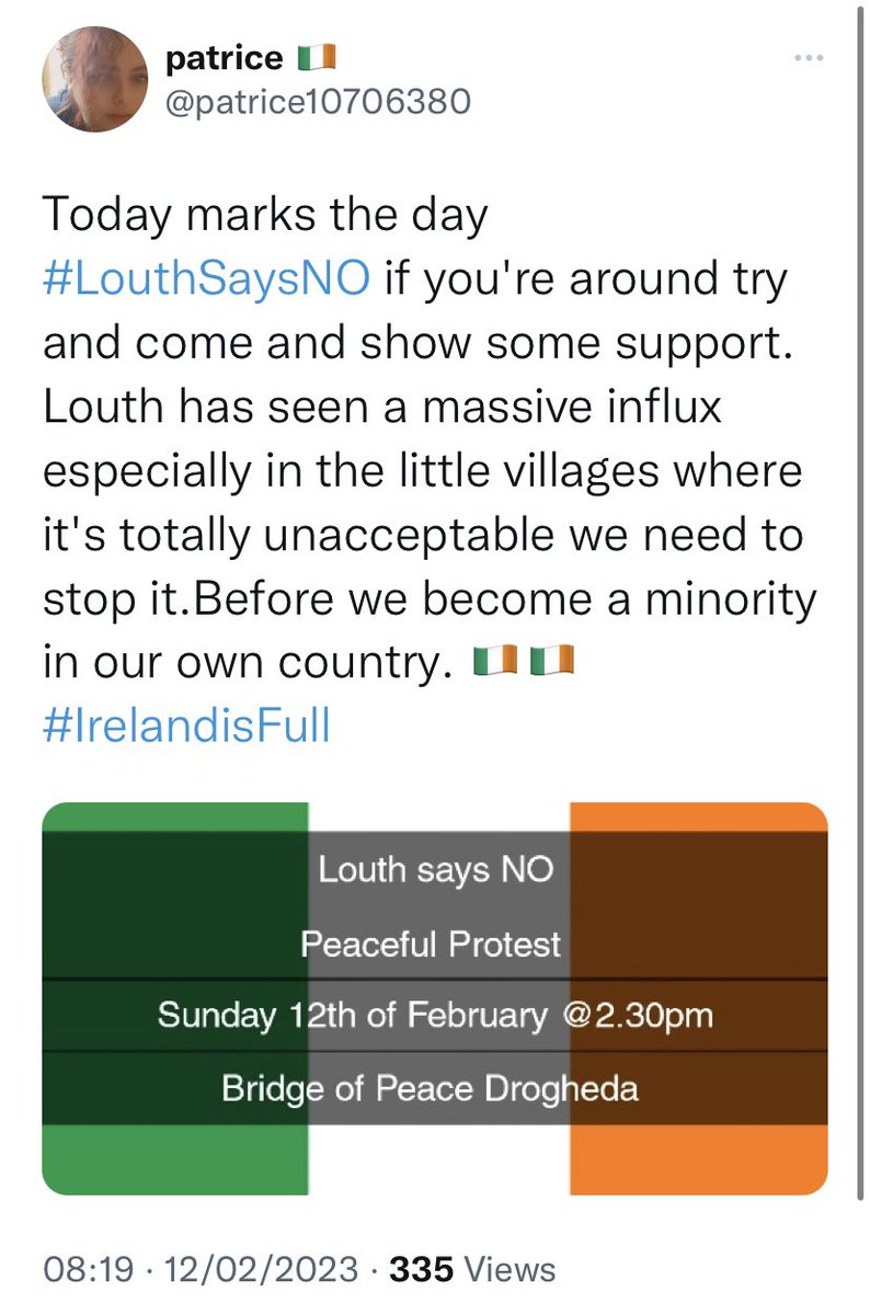 Drogheda4All's tweet photo. The Irish Freedom Party don’t care about Drogheda or our community. They do not offer solutions. We stand together against their attempts to divide our town and villages with hate in solidarity with those seeking refuge here. #Drogheda #Louth https://t.co/OjnJR7W20p
