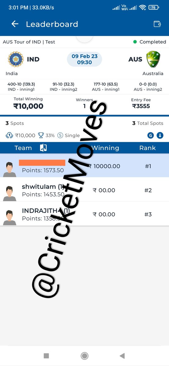 CricketMoves's tweet photo. Big winnings as our #INDvAUS #Dream11 team rocked💐

👉Join PRIME,win big

Telegram Channel👇
https://t.co/VpJDyjBeJj

🔃-Retweet
Follow @CricketMoves

#Dream11Team #FantasyCricket #ILT20 #SAT20 #BPL2023 #WPL2023 #IPL2023 #PSL8Trophy #PSL2023 #SuperBowl #Yvonne #Canada #StrayKids https://t.co/59PEgtc0Uu