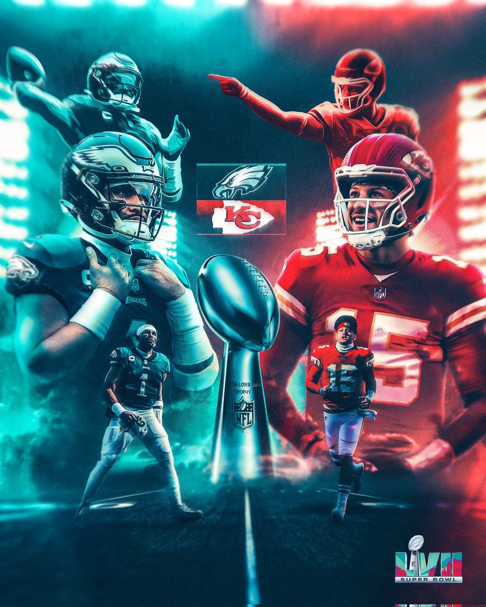 SuperBowl day! 🎉 Impressive game ahead with the <a href="/Eagles/">Philadelphia Eagles</a> versus the <a href="/Chiefs/">Kansas City Chiefs</a>!  

<a href="/PatrickMahomes/">Patrick Mahomes II</a> versus <a href="/JalenHurts/">Jalen Hurts</a>. 

Who are you rooting for? 🏈🏟️

#SuperBowl #ChiefsKingdom #EaglesNation