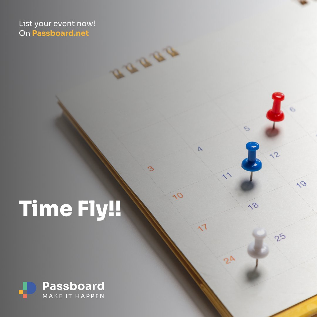 PassboardLLC's tweet photo. Time Fly!!
And you know the great value of time, and so do we.
Passboard is the first comprehensive event management platform that fill your needs.
#events #eventstyling #eventsplanner #eventstaff #eventstaffing #eventservices  #eventsmanagement #eventsnyc #eventslife https://t.co/07wXHuSP8Q