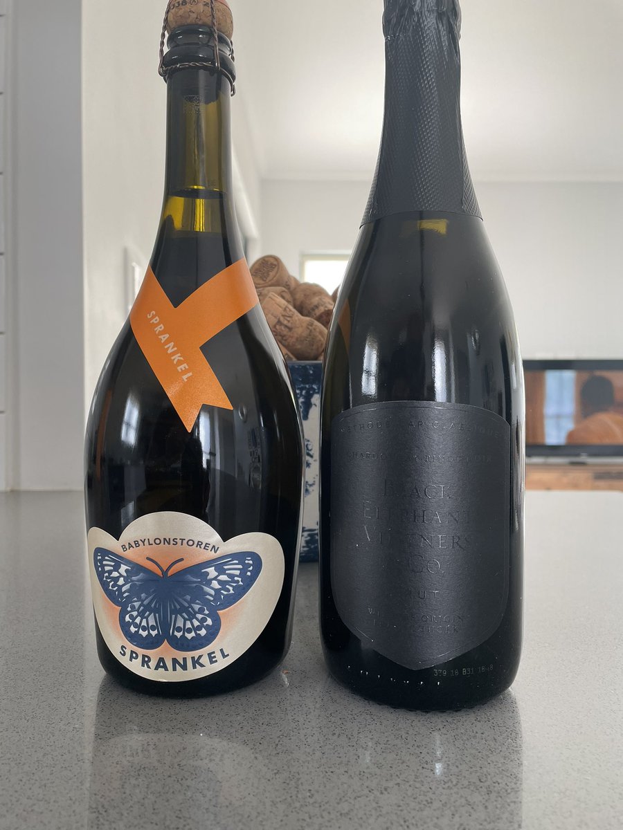 Sunday, which one are you opening first, the Babylonstoren Sprankel or the Black Elephant Brut ?