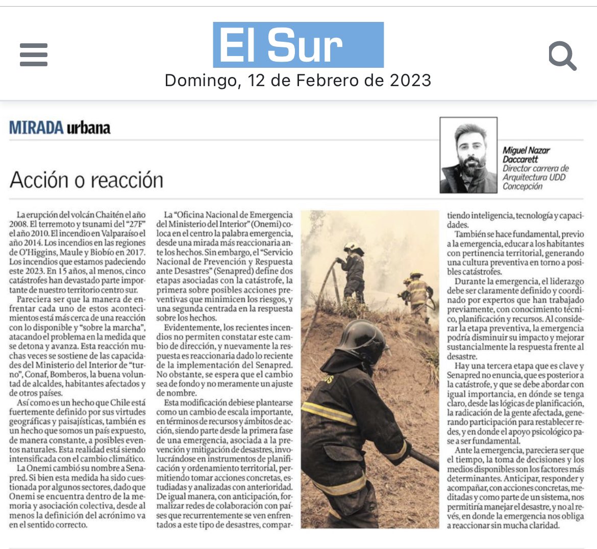 Arquitectura UDD SurSur, Concepción (@arquddsursur) on Twitter photo Compartimos la mirada urbana de hoy domingo sobre “Acción o Reacción”en <a href="/elsurcl/">Diario El Sur</a> para <a href="/UDD_cl/">UDD</a> de nuestro director Miguel Nazar <a href="/Live023/">Miguel Nazar</a> de <a href="/arquddsursur/">Arquitectura UDD SurSur, Concepción</a>. <a href="/pallards/">Pablo Allard</a> <a href="/ArquitecturaUDD/">ArquitecturaUDD</a> <a href="/colegioarq/">Colegio de Arquitectos de Chile</a> @CCPadicto Compartimos la mirada urbana de hoy domingo sobre “Acción o Reacción”en <a href="/elsurcl/">Diario El Sur</a> para <a href="/UDD_cl/">UDD</a> de nuestro director Miguel Nazar <a href="/Live023/">Miguel Nazar</a> de <a href="/arquddsursur/">Arquitectura UDD SurSur, Concepción</a>. <a href="/pallards/">Pablo Allard</a> <a href="/ArquitecturaUDD/">ArquitecturaUDD</a> <a href="/colegioarq/">Colegio de Arquitectos de Chile</a> @CCPadicto