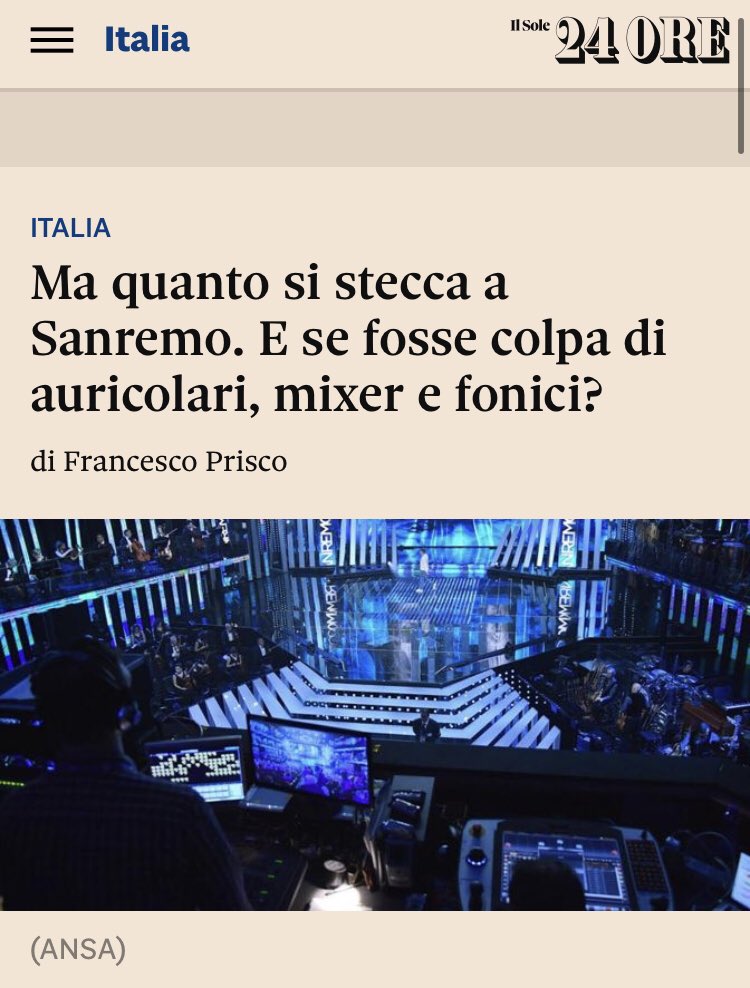 No <a href="/MrPriscus/">Francesco Prisco</a> ti confermo che è ancora colpa di chi canta, invece articoli di merda come questo sono sempre colpa di giornalisti incompetenti che non hanno la minima idea di cosa stanno parlando.
Tornerei a occuparmi di economia anziché proseguire a svilire una professione intera