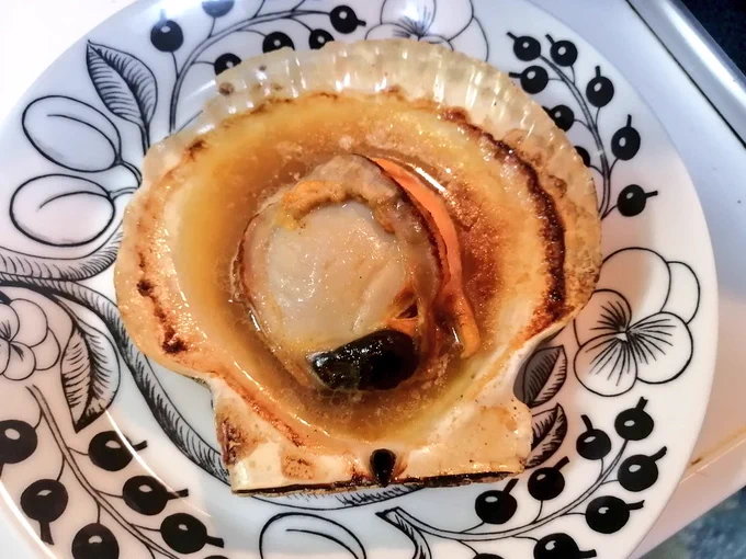 ホタテのバター醤油作った 