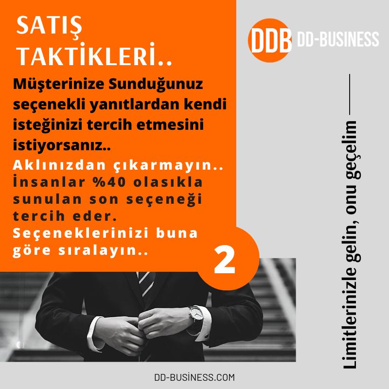 SATIŞ TAKTİKLERİ... - 2
dd-business.com
Bir satış profesyoneli misin?   dd-business.com 'u takibe alın. ÜCRETSİZ. Satıcı taktiklerini öğren  #pazarlama #marketing #egitim #satis #taktik #musteri