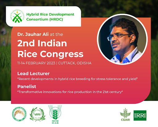 Dr. Jauhar Ali, senior scientist at the International Rice Research Institute (IRRI) will deliver a talk and take part in a high-level panel for the 2nd Indian Rice Congress, being held this 11-14 February 2023 in Cuttack, Odisha, India.

Read more: bit.ly/3IjSjBl