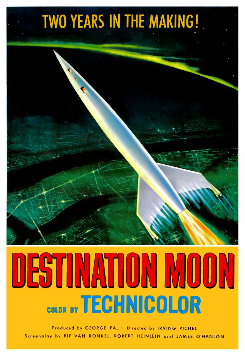 TCMComingUp's tweet photo. #ComingUpOnTCM
DESTINATION MOON (1950) #JohnArcher #WarnerAnderson #TomPowers
Dir.: #IrvingPichel 12:15 AM PT
A crusading scientist defies the government to launch an expedition to the Moon.
1h 20m | Science Fiction | TV-G
#TCM #TCMParty https://t.co/YBmibyyjNv