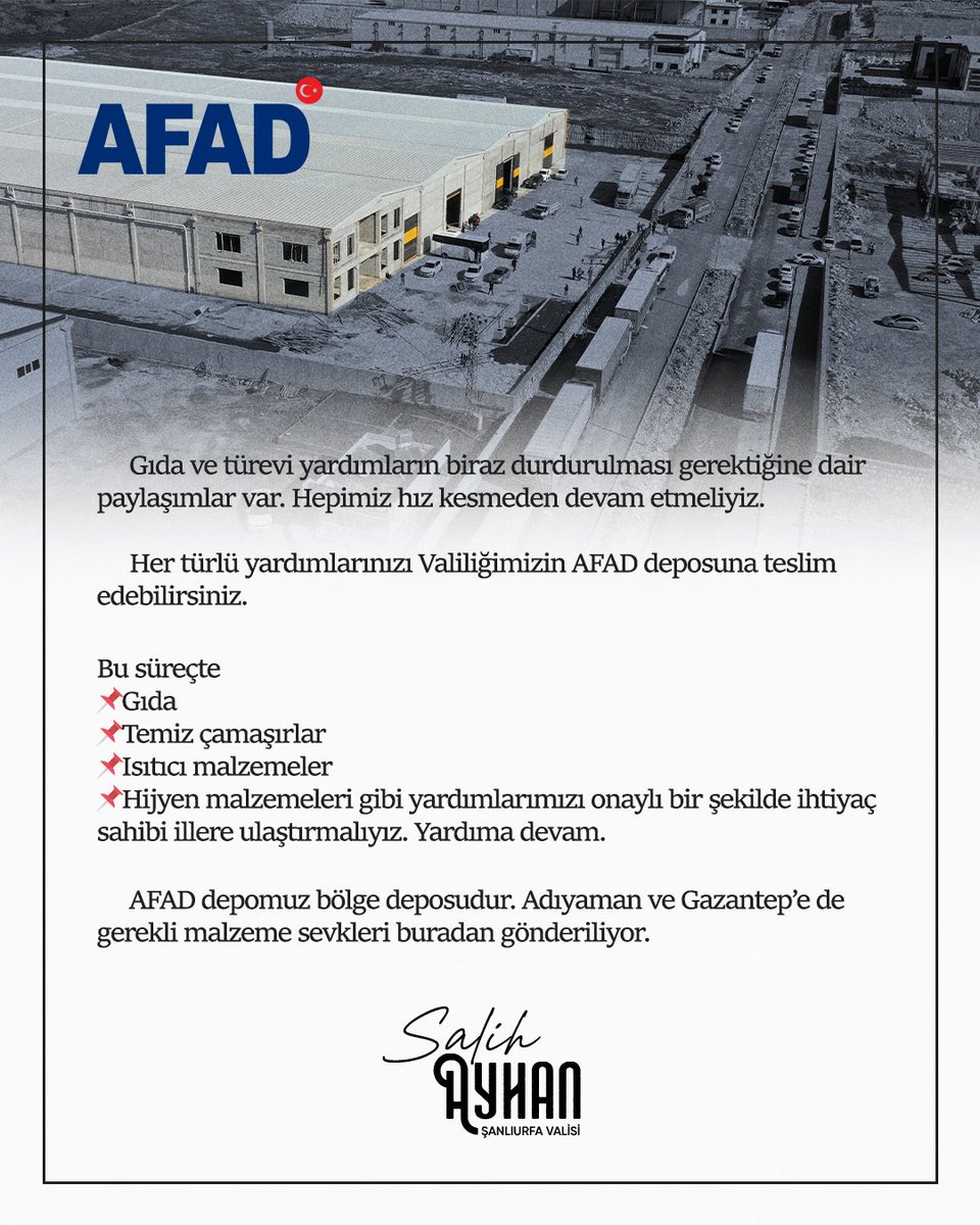 Şimdi, yardıma en çok ihtiyaç duyulan zaman!

Bazı yerlerde dolaşan “yardımları kesin” söylemlerine kesinlikle itibar etmeyiniz.

Gün, yardım günüdür. Gün, birlik olma günüdür. Hep birlikte bütün yaralarımızı saracağız. Bütün yardımlarımızla depremzedelerimizin yanında olmalıyız.