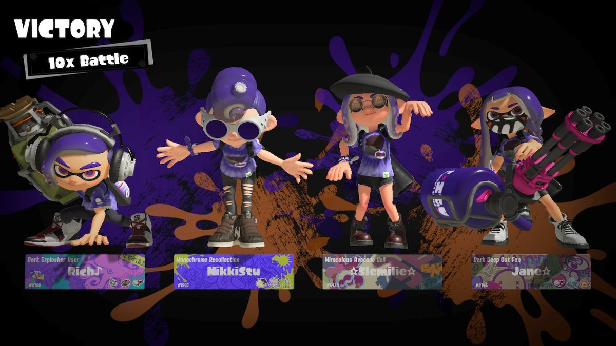 celeste_owl's tweet photo. Fun times with team dark choc pals yesterday :] ♪#Splatoon3 #Splatfest #TeamDarkChoc https://t.co/zIkvcWUBNk