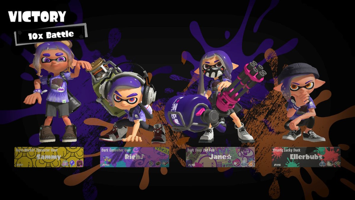 celeste_owl's tweet photo. Fun times with team dark choc pals yesterday :] ♪#Splatoon3 #Splatfest #TeamDarkChoc https://t.co/zIkvcWUBNk