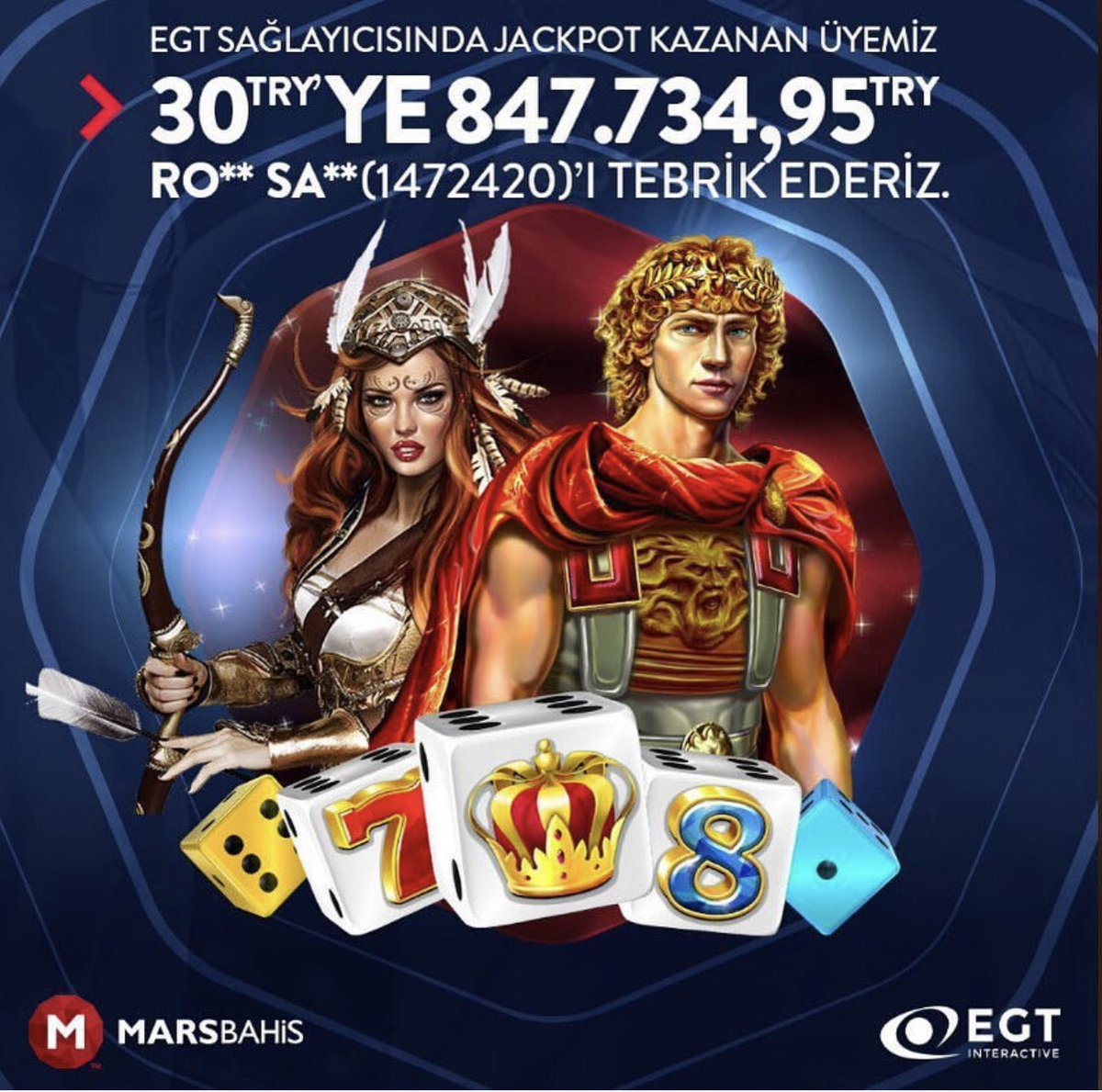 GirisMarsbahisz's tweet photo. MARSBAHİS’TE EGT SAĞLAYICISINDA 30 TL’YE JACKPOT İLE 847.743,95 TL KAZANÇ SAĞLAYAN KULLANICIMIZI TEBRİK EDİYORUM ! 

SINIRSIZ KAZANÇ MARSBAHİSTE ! 

YATIRIM TUTARI FARK ETMEKSİZİN SINIRSIZ KAZANÇ İMKANI ! 

MARSBAHİS GÜNCEL GİRİŞ ! https://t.co/GOJvkUy4Ni