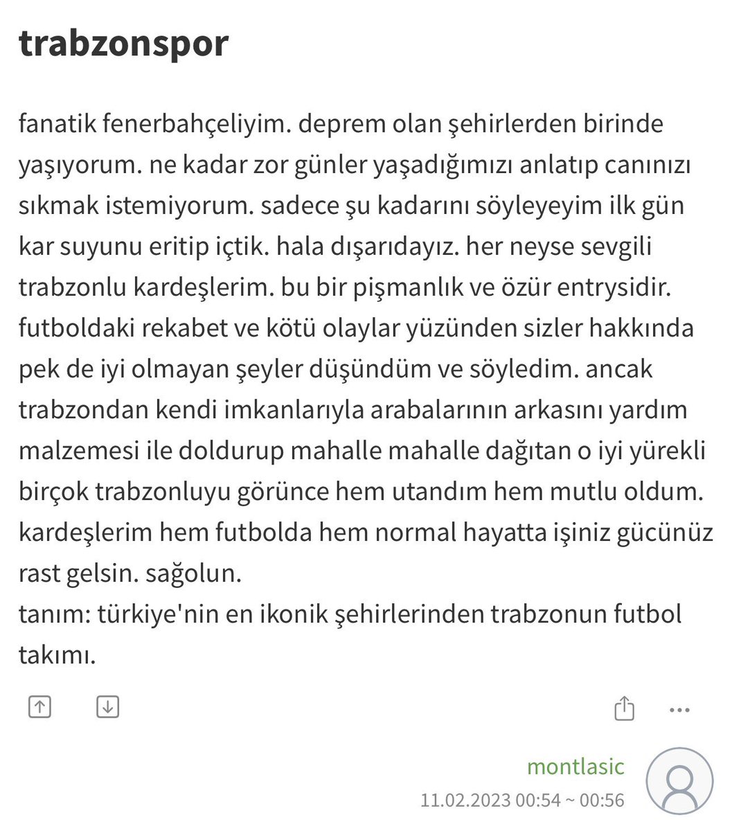 FutsHaberr's tweet photo. Bir Fenerbahçe taraftarının Trabzon ve Trabzonspor hakkında yazısı. 🔴🔵🟡 https://t.co/pnkfTmhfic