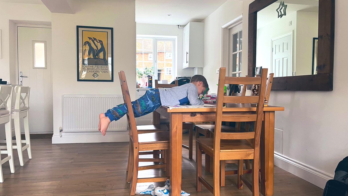 Whatever you are doing today may you be as committed to it as Rocco is to his colouring in.