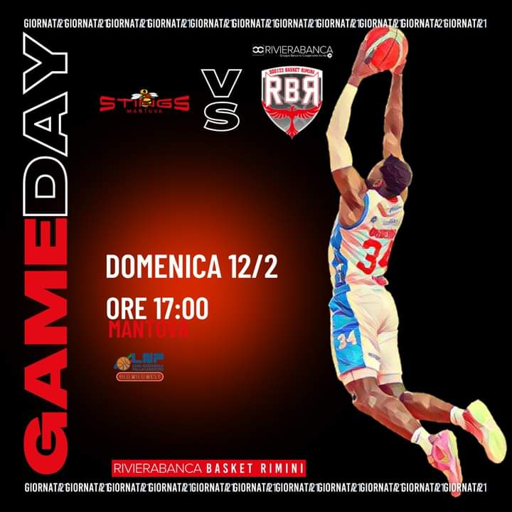 GAME DAY ⚪️🔴
🏆#seriea2oldwildwest Giornata 21!
⛹🏻 Staff Mantova - Rivierabanca Basket Rimini 

🗓 12/2/2023
🕕 Ore 17:00
🏟 Grana Padano Arena 🧀
📍 Via Melchiorre Gioia, Mantova MN

📱💻 Diretta streaming su LNP PASS/Cronaca live su Twitter.

🤍❤️ #aleburdel #lanostrapassione