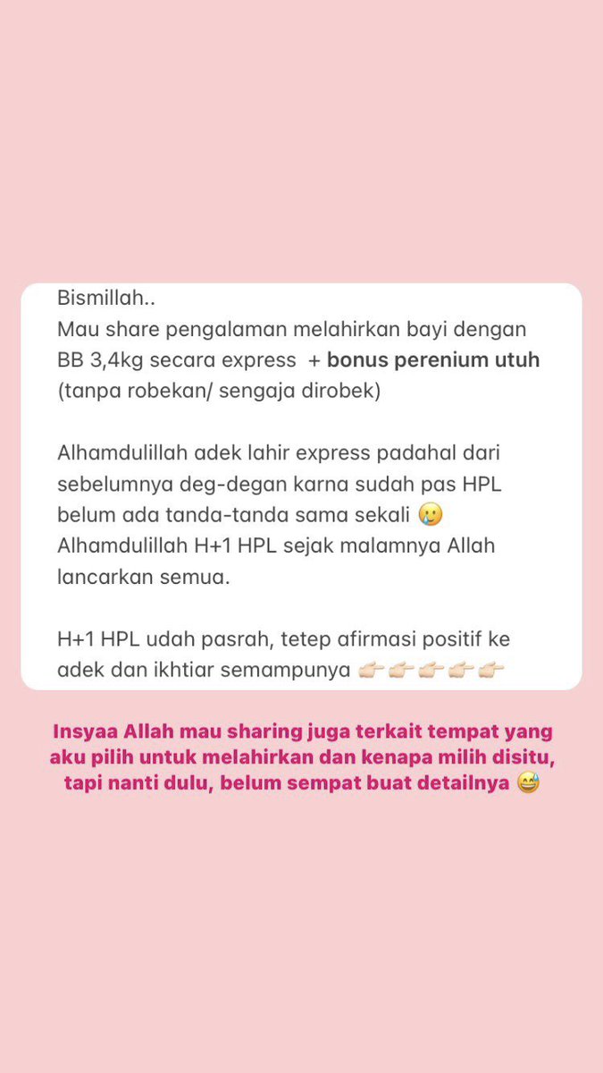 izkarasc's tweet image. Halo sender, kebetulan aku habis lahiran.
Gak harus, dan bisa diusahakan biar gak robek.
Alhamdulillah perineumku utuh, gak sobek/ sengaja disobek..

Aku taruh disini tipsnya ya, semoga bermanfaat.