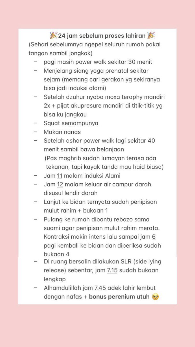 izkarasc's tweet image. Halo sender, kebetulan aku habis lahiran.
Gak harus, dan bisa diusahakan biar gak robek.
Alhamdulillah perineumku utuh, gak sobek/ sengaja disobek..

Aku taruh disini tipsnya ya, semoga bermanfaat.