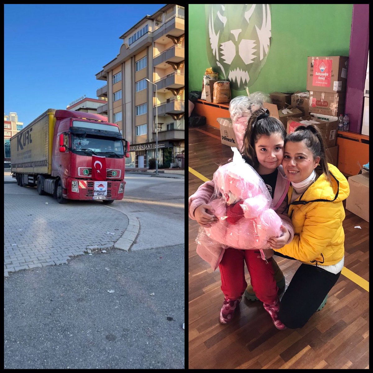 BK_Nazilli's tweet photo. Yardım tırlarımız Gaziantep Uğur Okullarında. İhtiyaç sahiplerine dağıtımları başladı. Yardımlarınız İçin herkese teşekkür ederiz.❤️💙#bahçeşehirkoleji #nazillibahçeşehirkoleji #günbirlikgünü #yaralarımızıberabersaracağız #deprem https://t.co/Sfg6frpvcz