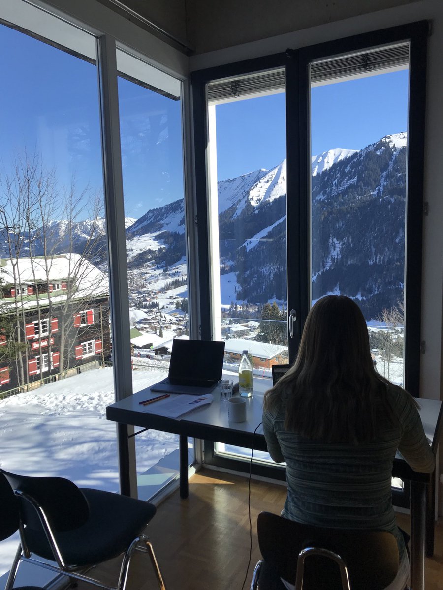 just another day at the office 🏔 getting ready for #DIS2023 together with ⁦@WagenerNadine⁩ 💻 before the next awesome session starts #winterschool ❄️ 🧠 . Looking forward to great sessions by Anja Dinhopl, ⁦Sarah Völkel, ⁦@albrechtschmidt⁩ and many more 🚀