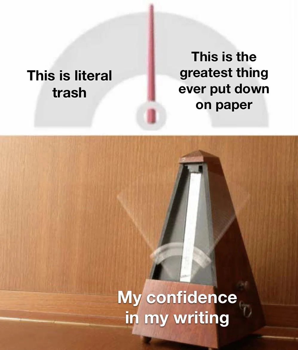 Does anyone else feel like this about their #wip?

#books, #links, #poems, #plays, #blogs, #films, #memoirs, etc etc

I think this applies to many people. Remember consistency is key! You are doing amazing. Keep going!

#WritingCommunity #readingcommunity