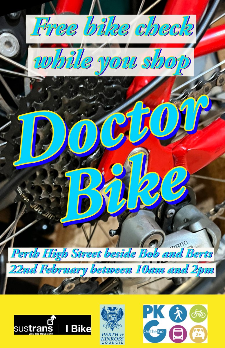 Ibike_CommPKC's tweet photo. Free Dr Bike in Perth High Street, please feel free to drop your bike to us and take a wander, I will fully safety check, tune up and carry out minor repairs to get your bike ready for the summer. I look forward to seeing you. No booking necessary. https://t.co/WWBp5G0QdJ