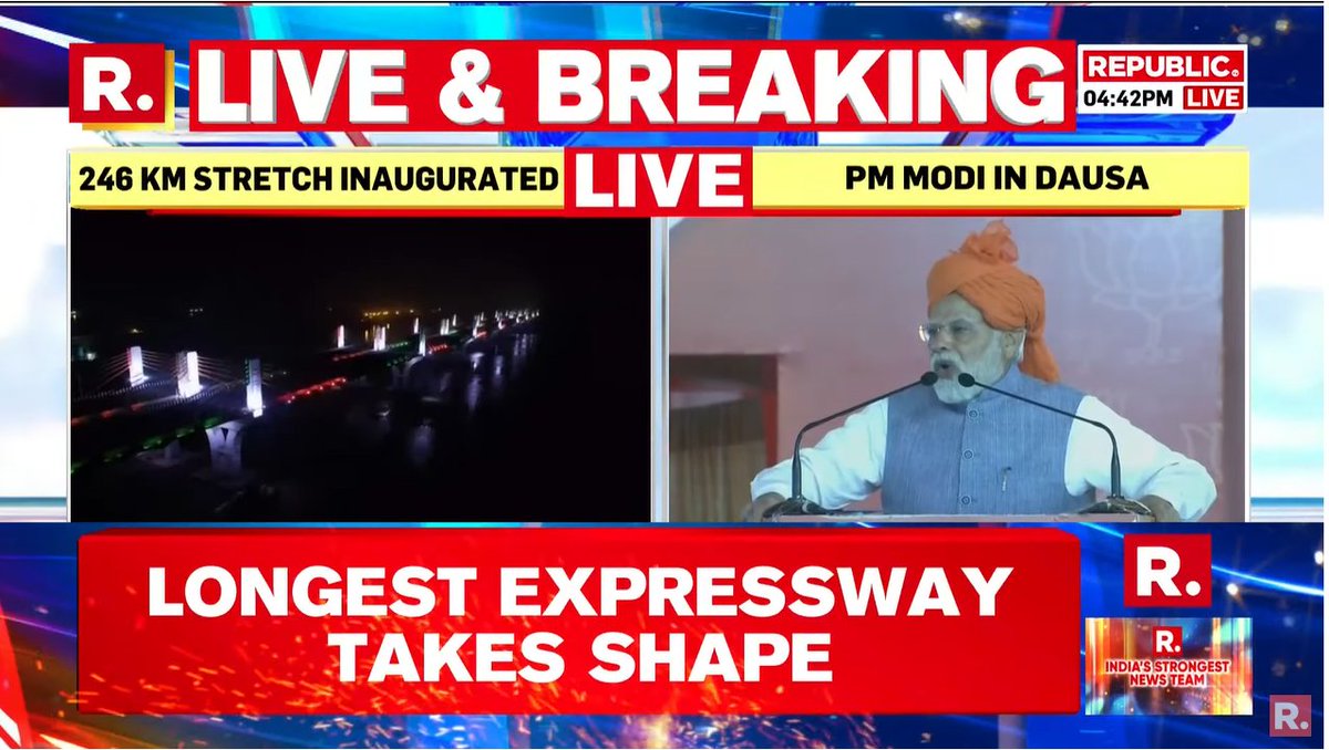 republic's tweet photo. #LIVE | #Congress has always questioned our army's capability and halted our forces from giving befit reply to our enemy on border: #PMModi. 

Tune in to watch https://t.co/7AmBny16fT