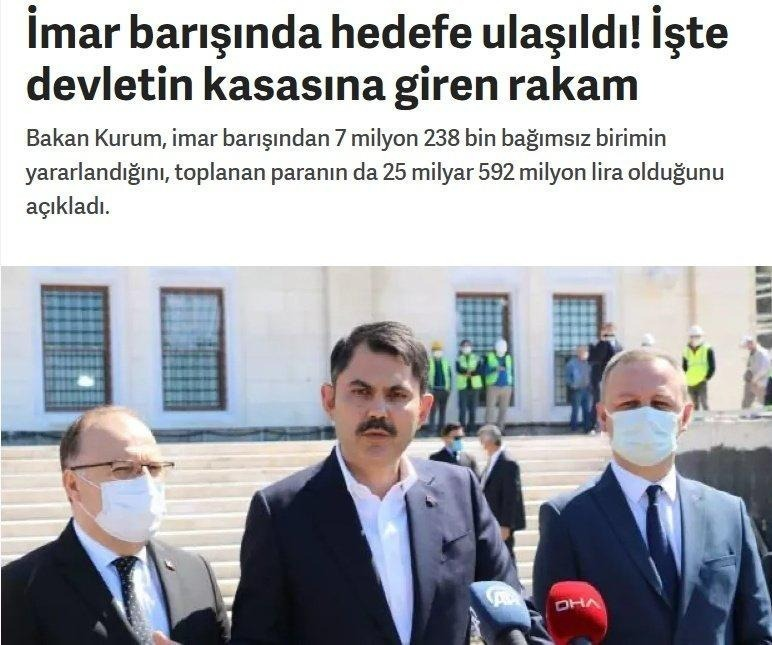 ArsivUnutmaz's tweet photo. Murat Kurum: İmar barışında hedefe ulaşıldı: Devletin kasasına 25 milyar 592 milyon TL girdi. https://t.co/Lq7P7Vdsb1