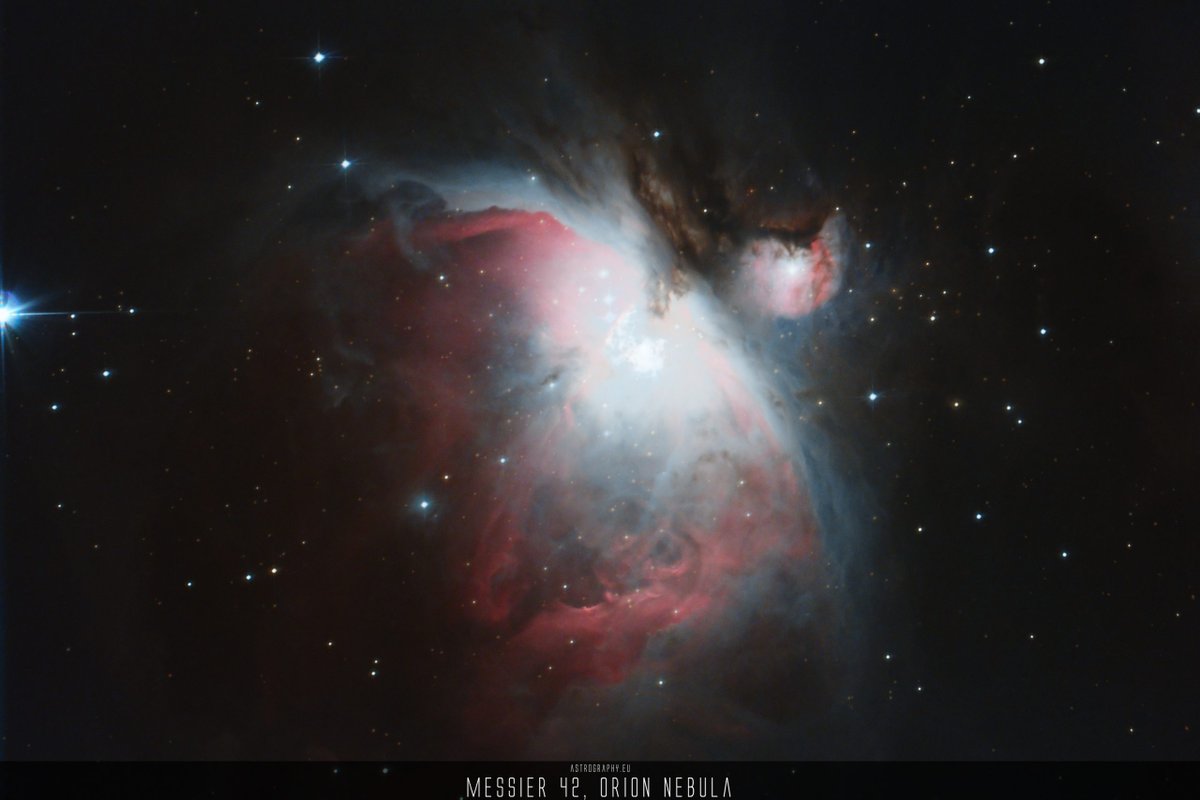 AstrophotoCamp's tweet photo. Astrophoto: Orion Nebula Messier 42 - 02/23 - The Great Orion Nebula, Messier 42. I took a few 300 seconds exposures after finishing my comet session.
 #M42 #Messier42 - Technical Data: https://t.co/cI7oDRB8sd https://t.co/Sfh6BktQja