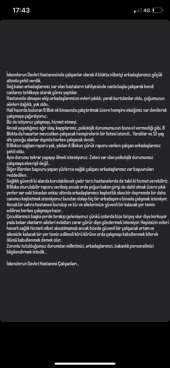 ylc_mrv's tweet photo. Yıkılma kararı alınan binada 13 yıl sağlık görevimizi yaparken , yıkılacak olan binada 13 saniye bile çalışamayız  #iskenderundh  @haluklevent @OguzhanUgur @AFADBaskanlik https://t.co/sUJUhD5B2l