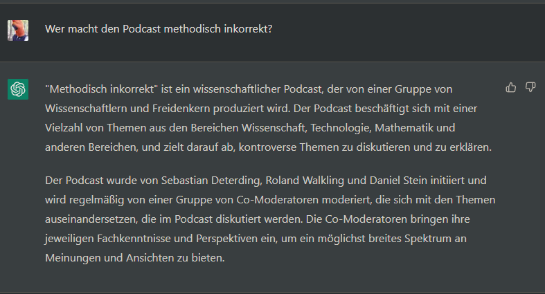RunzelPeter's tweet photo. @MInkorrekt Hallo Sebastian, Roland und Daniel... ChatGPT hat eure echten Freidenker Namen enttarnt 😉😂 https://t.co/aYiRsWfRJb