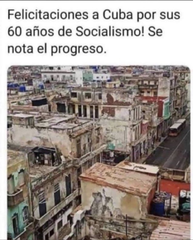 No, no fue un terremoto, tampoco fue un bombardeo de la Habana, ellos solitos destrozaron todo lo que tenían con el socialismo 👇
