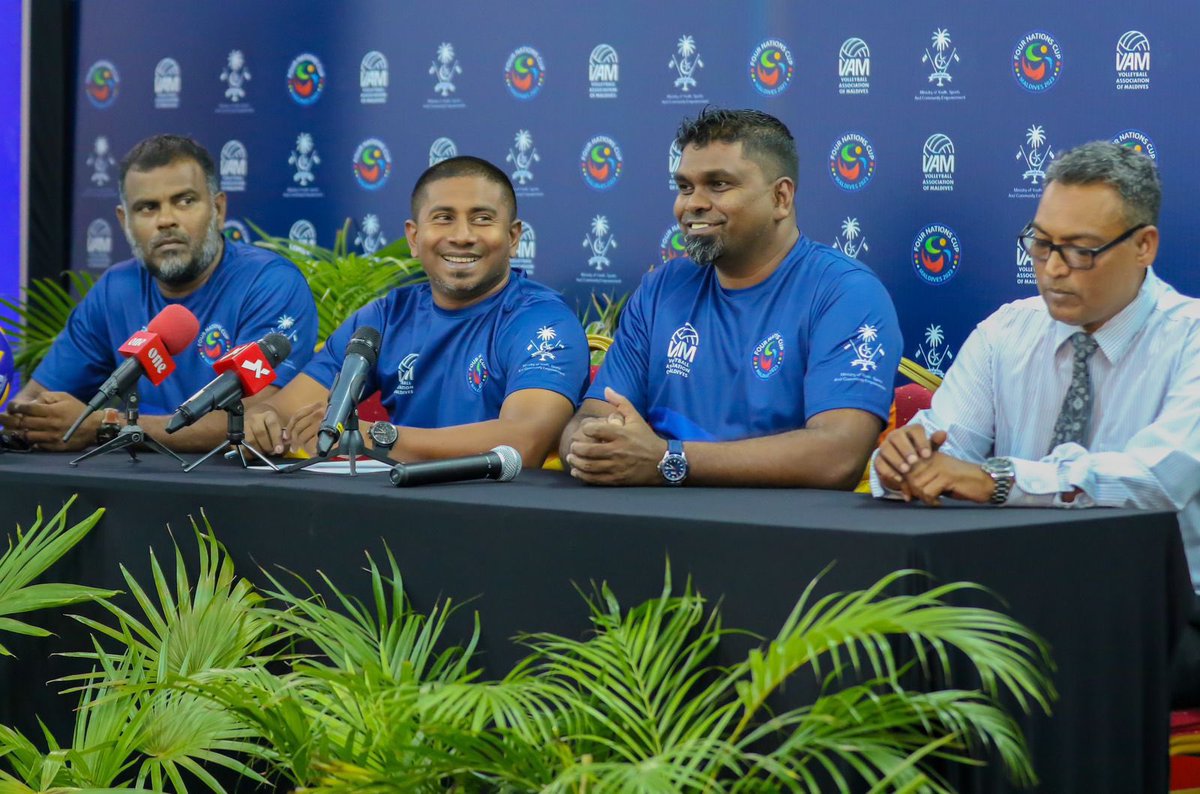 The first international tournament for 2023, #FourNationsCup. 

National volleyball teams from Singapore 🇸🇬,Malaysia 🇲🇾 & Afghanistan 🇦🇫 will compete against our men & women’s teams from Feb 23-27 at Social Center. 

Come support #TeamMaldives 🏐🇲🇻