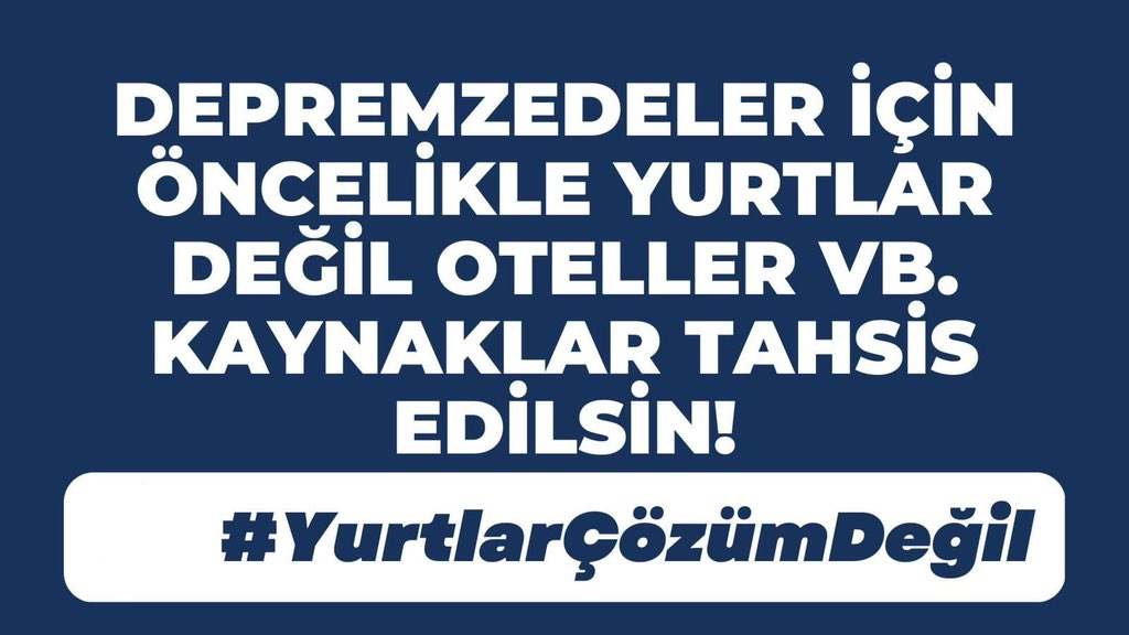 #YurtlarÇözümDeğil