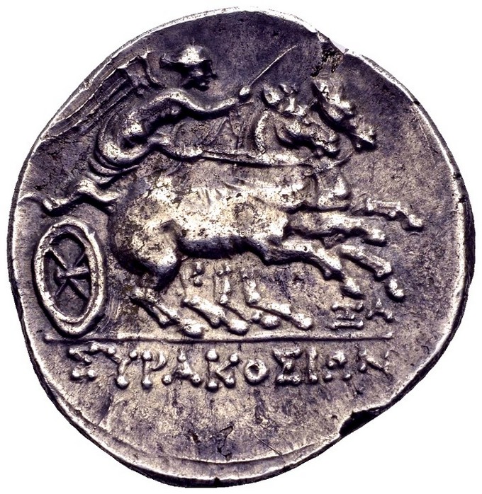 AgoraCoins's tweet photo. Syracuse enjoined short spells of democracy between its reigns of tyrants. Towards the end of its independence, it was the fifth democracy from 214 to 212 BC.
Sicily, Syracuse. Fifth Democracy, 214-212 BC. AR 6 litrai, 4.89 g.
Ref: Burnett,  D44
Rare. EF-
https://t.co/izH5SanVlw https://t.co/Ln0FF07HKM