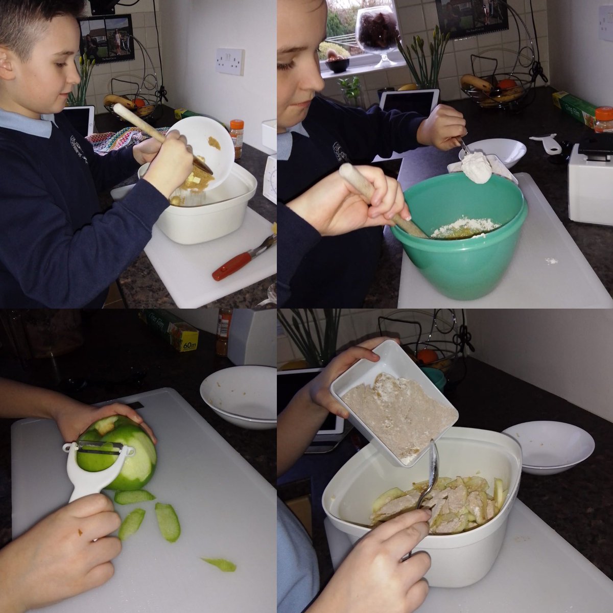 DuffyShel66's tweet photo. William loved making Apple Pie with his Nan for his #Y5HomeLearningDT North America food Tech @MrsMellingClass @MrsPearce5P @St_Wilfrids_CE https://t.co/OYJBNaHi2u