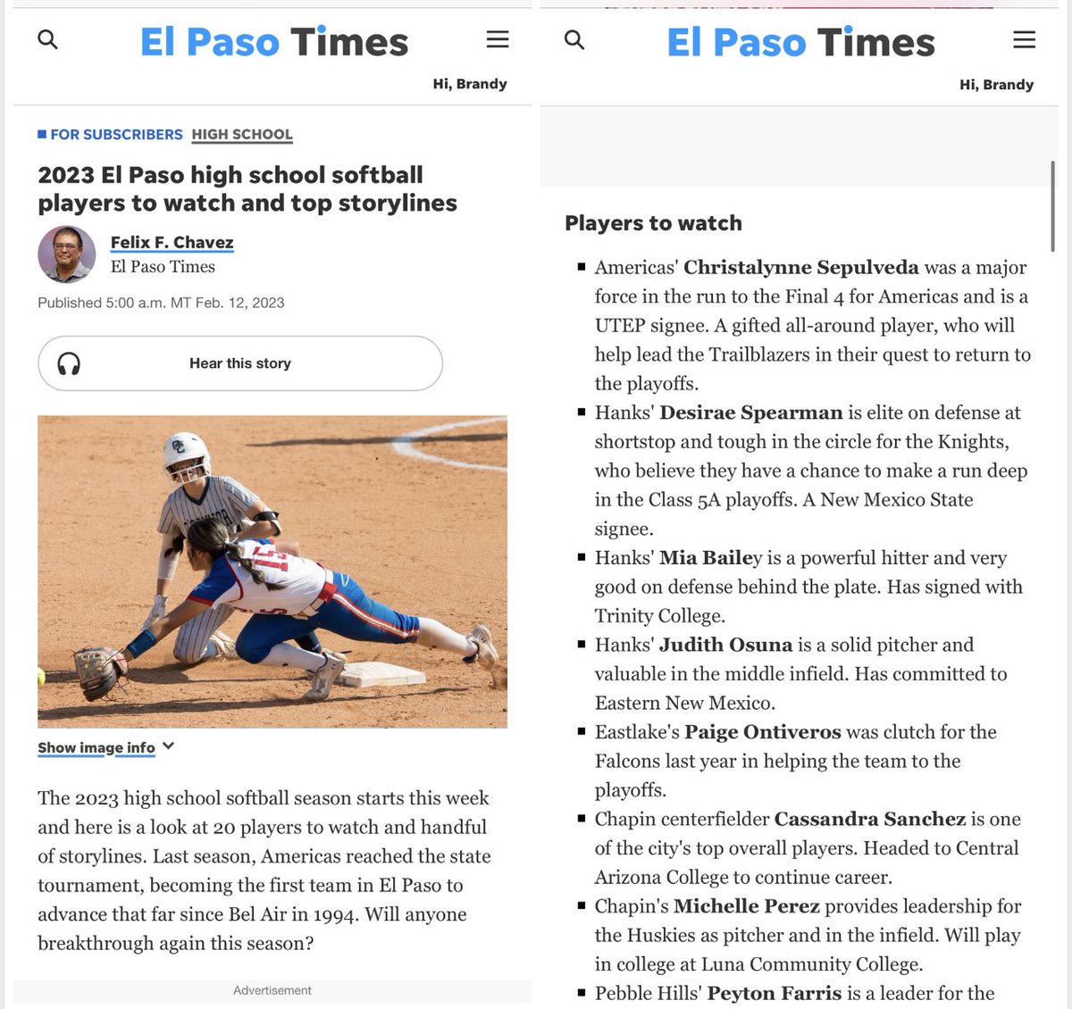 We see 3 <a href="/HanksSoftball/">JM Hanks Softball</a> players on this list!! @DesiraeSpearman <a href="/MiaRushBailey/">Mia Rush Bailey</a> <a href="/JudithOsuna5/">Judith Osuna</a> Keep working hard ladies!! ❤️🖤🥎<a href="/Coach_Veliz/">Coach Scott Veliz</a> <a href="/RCadena2001LTD/">Ruben Cadena</a> <a href="/JMHanksHigh/">J.M. Hanks High School</a>