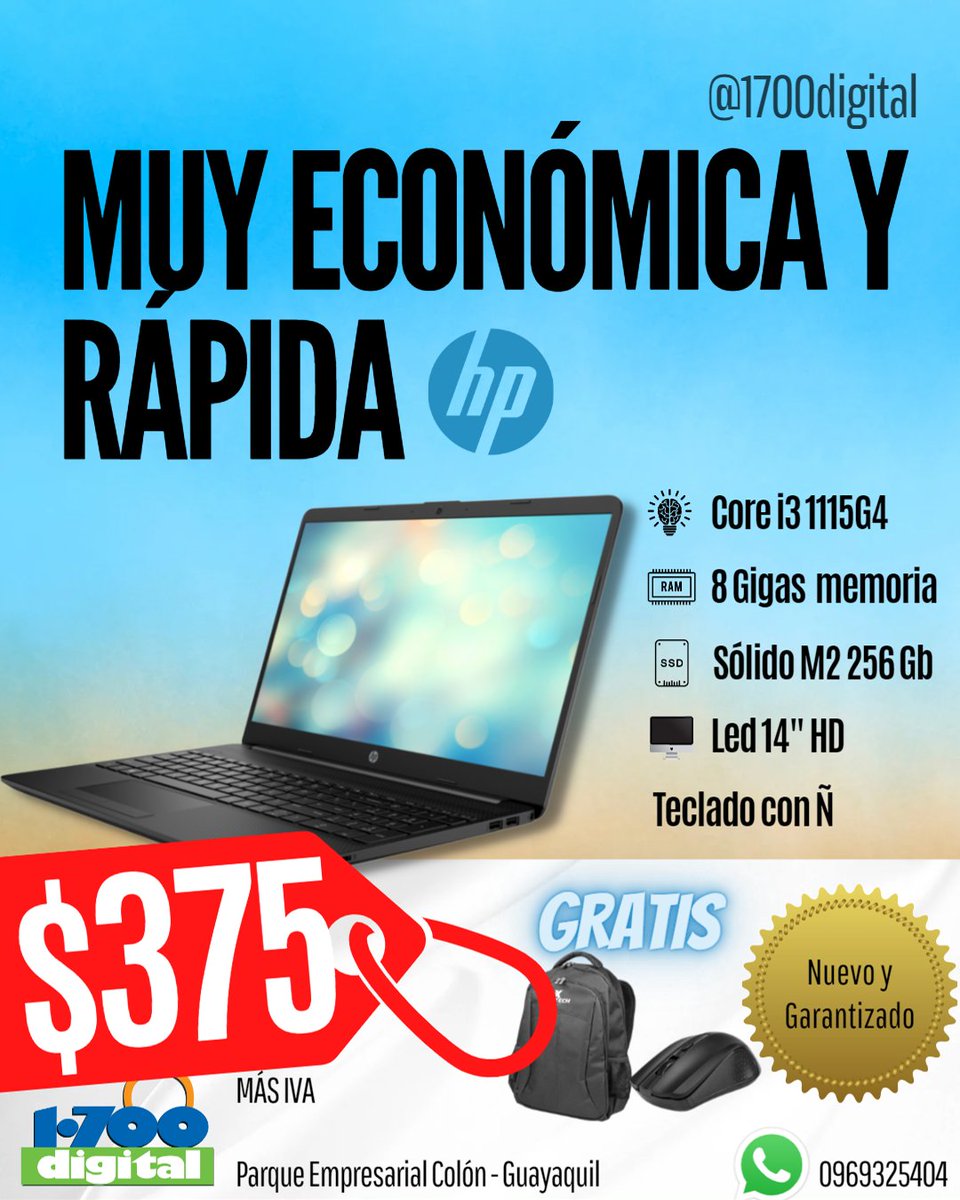 Nueva con garantía laptop en español la HP Core i3 de generación 11...
