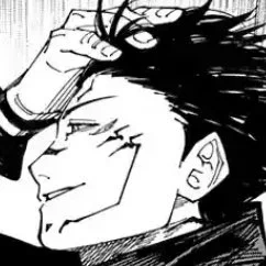love how the first thing sukuna does after taking over a body is push back his hair 