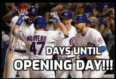 AnneHandler's tweet photo. Good news: 47 days until opening day.
#bleedcubbieblue https://t.co/jPyxOR0jXz