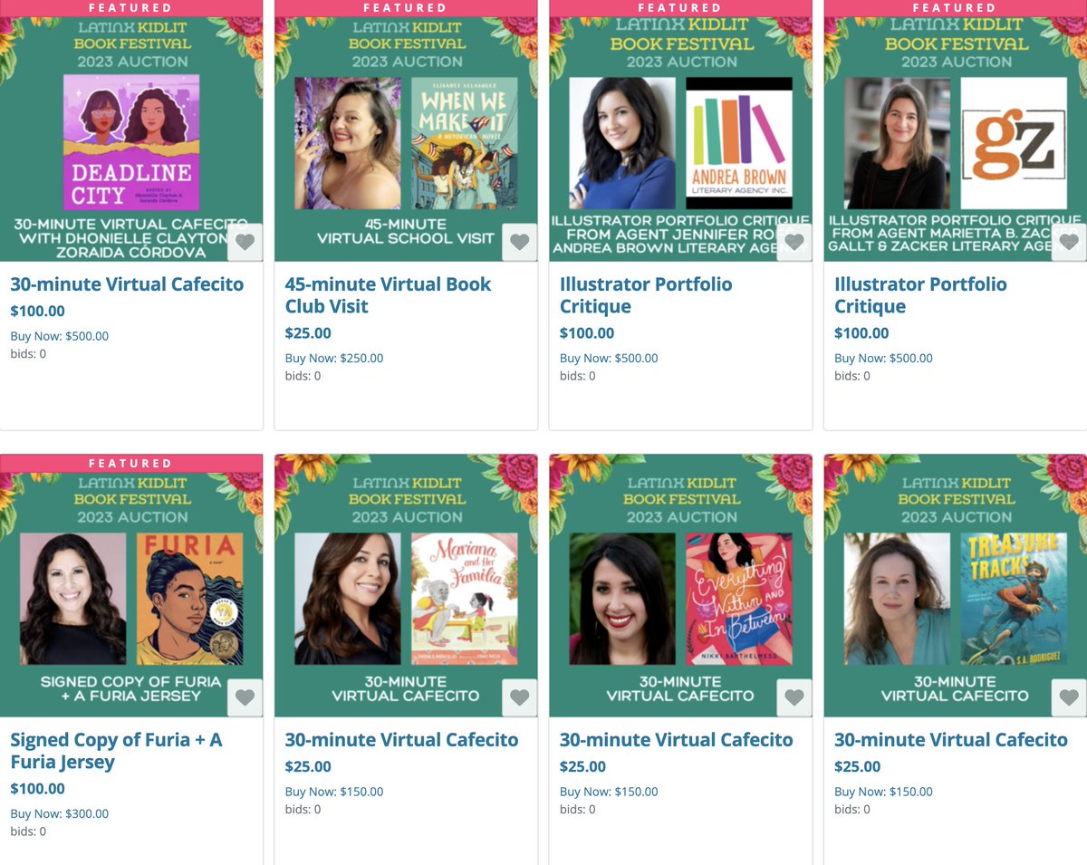 There are some amazing items still without any bids at the <a href="/LatinxKidLitBF/">Latinx KidLit Book Festival</a> check 'em out and get in on the action and support a great cause!

32auctions.com/organizations/…