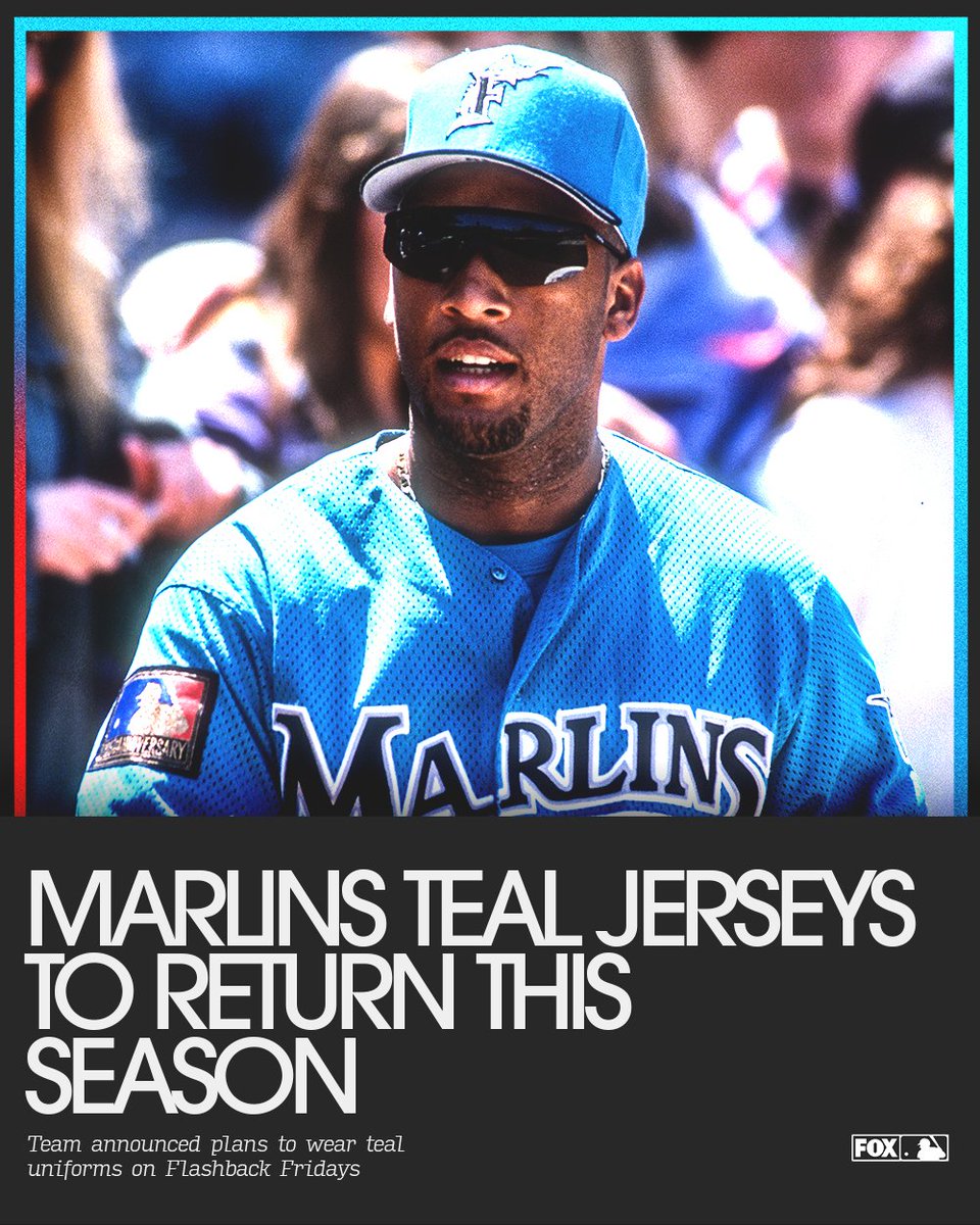 MLBONFOX's tweet photo. Marlins are bringing back the teal jerseys 👀 https://t.co/BX4uPFVTuz