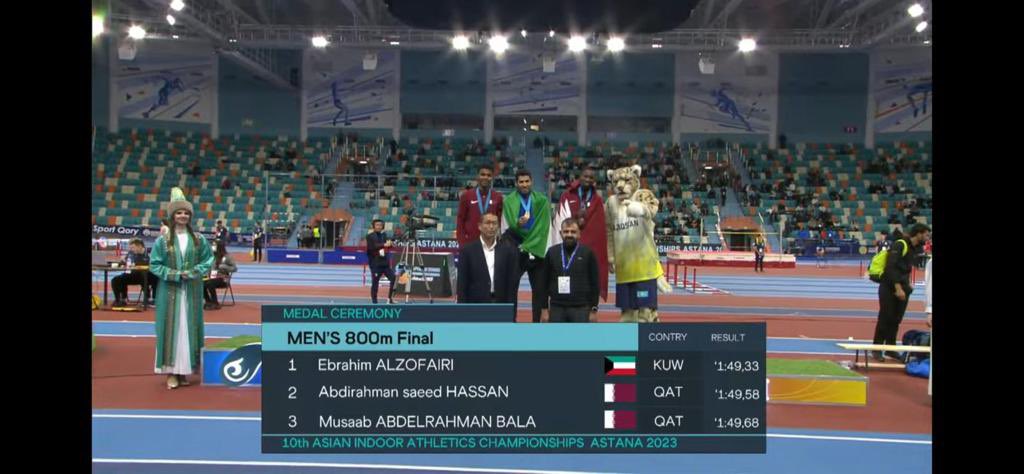 maaleekq8's tweet photo. حقق لاعب منتخبنا الوطني لألعاب القوى البطل ابراهيم الظفيري الميدالية الذهبية 🥇في سباق 800 م بطولة آسيا في كازاخستان 🇰🇼 https://t.co/KCT265GkVR
